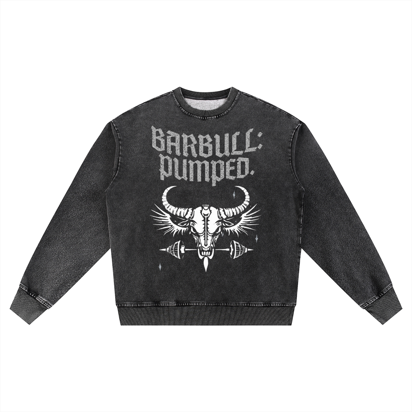 Snow Wash Oversized Crewneck Sweatshirt