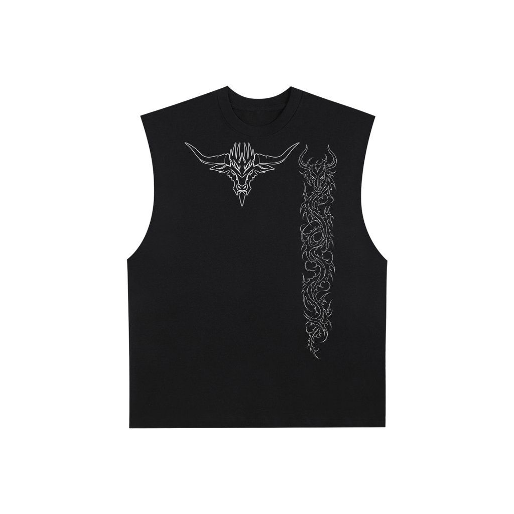 Raw Edge Cotton Tank Top