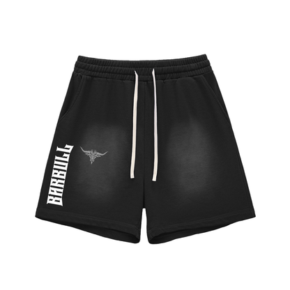 Sun Fade Raw Edge Cotton Shorts
