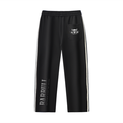 Contrast Side-Stripe Straight-Leg  Pants