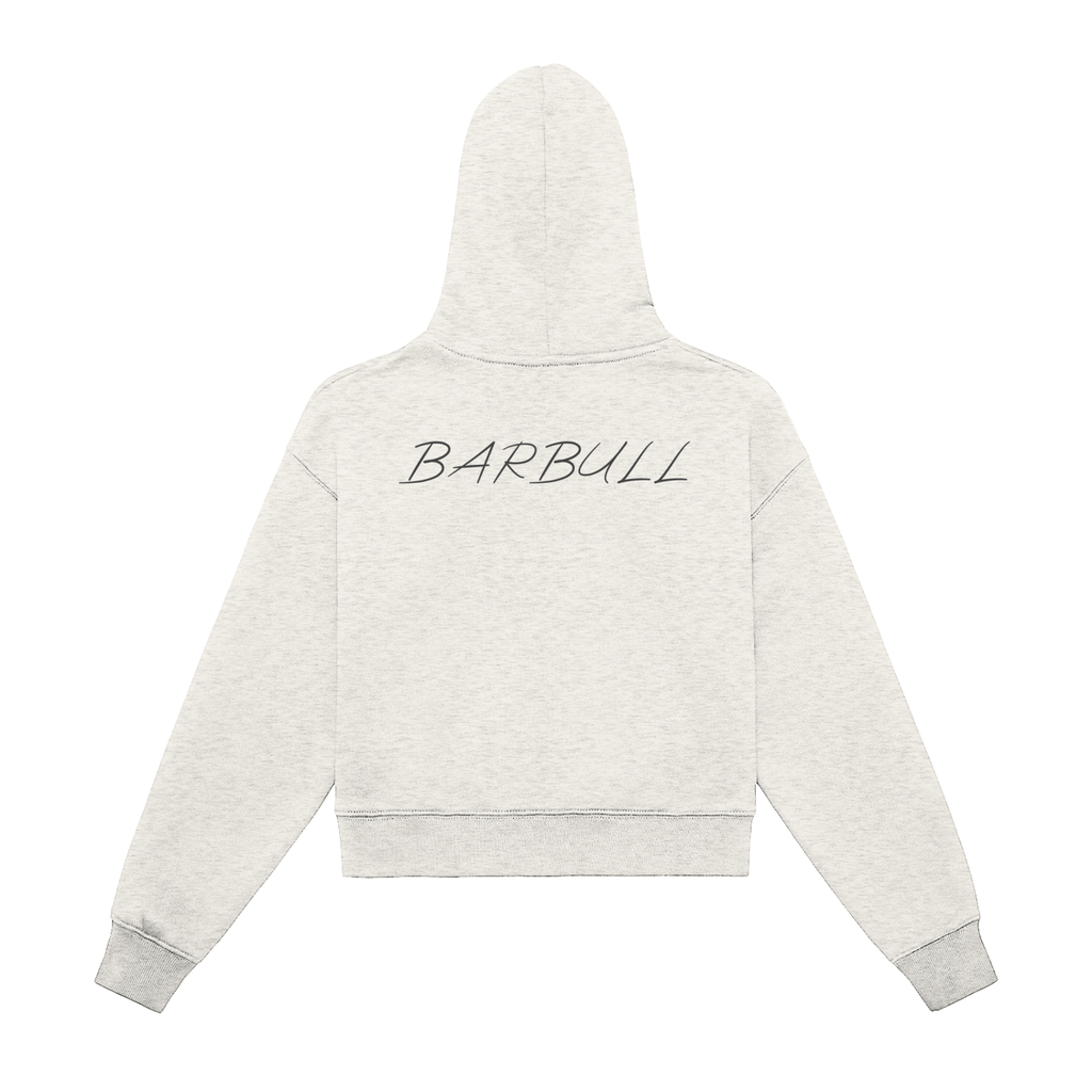 Fleeced Zip-Up Cropped Hoodie
