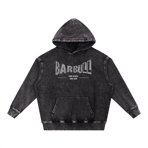 Snow Wash Hand-Frayed Heavyweight  Hoodie