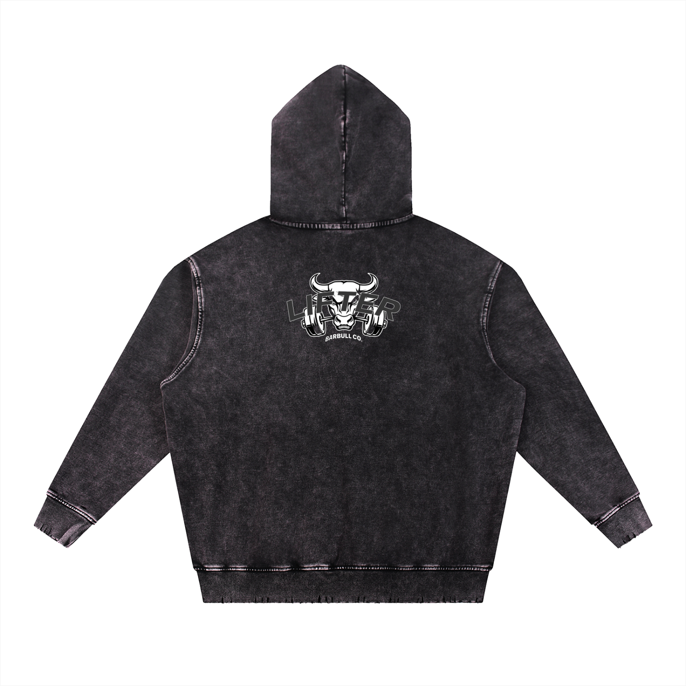 Snow Wash Hand-Frayed Heavyweight  Hoodie