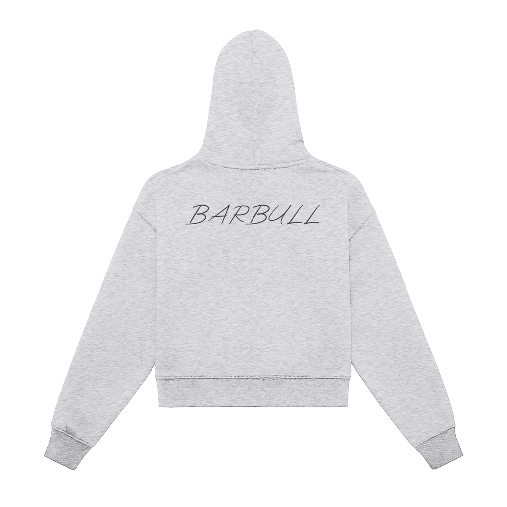Fleeced Zip-Up Cropped Hoodie
