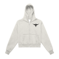Fleeced Zip-Up Cropped Hoodie