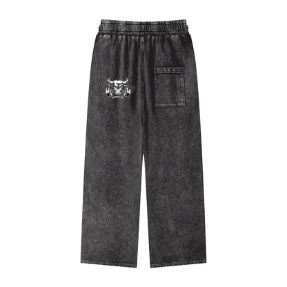 Snow Washed Straight Leg Pants