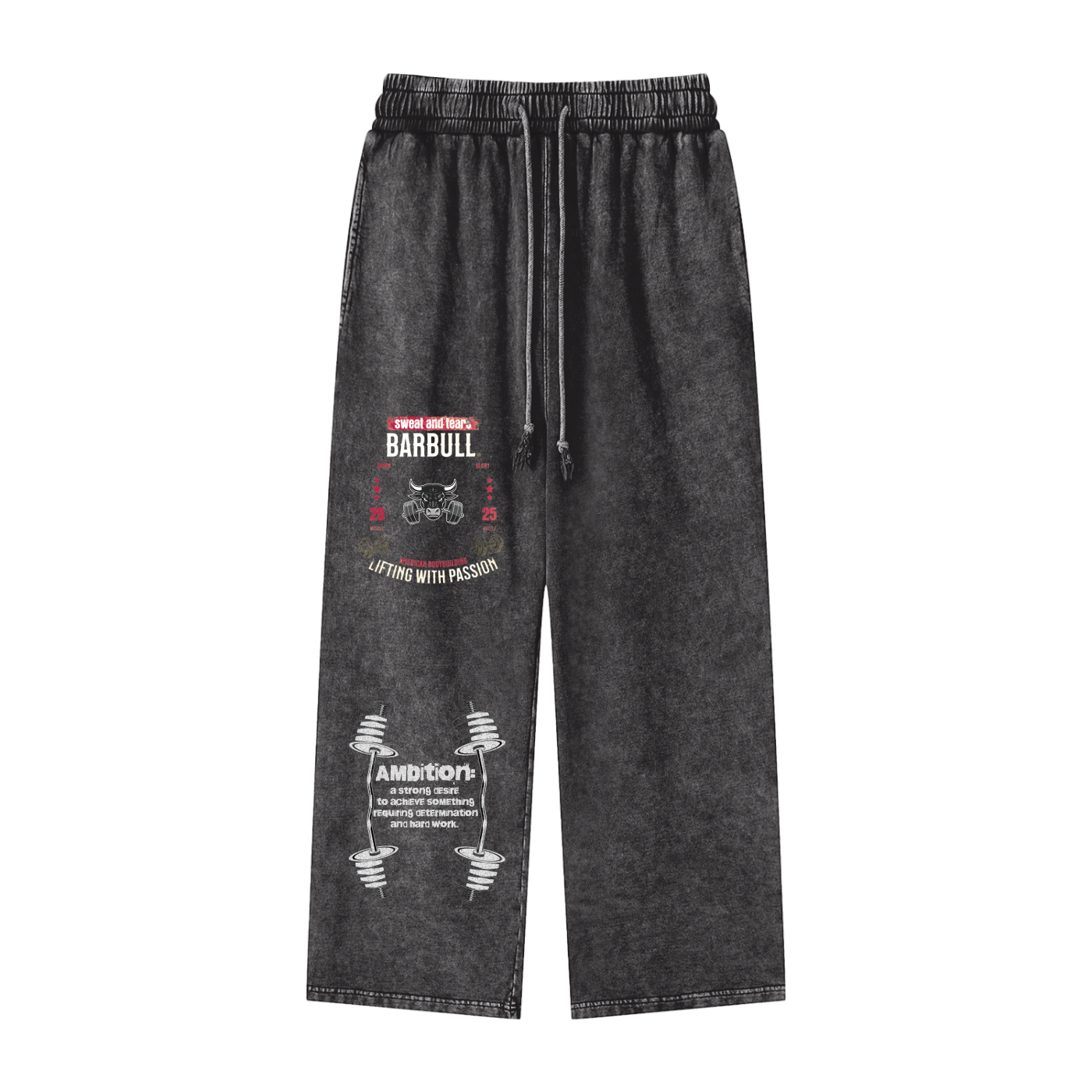 Snow Washed Straight Leg Pants