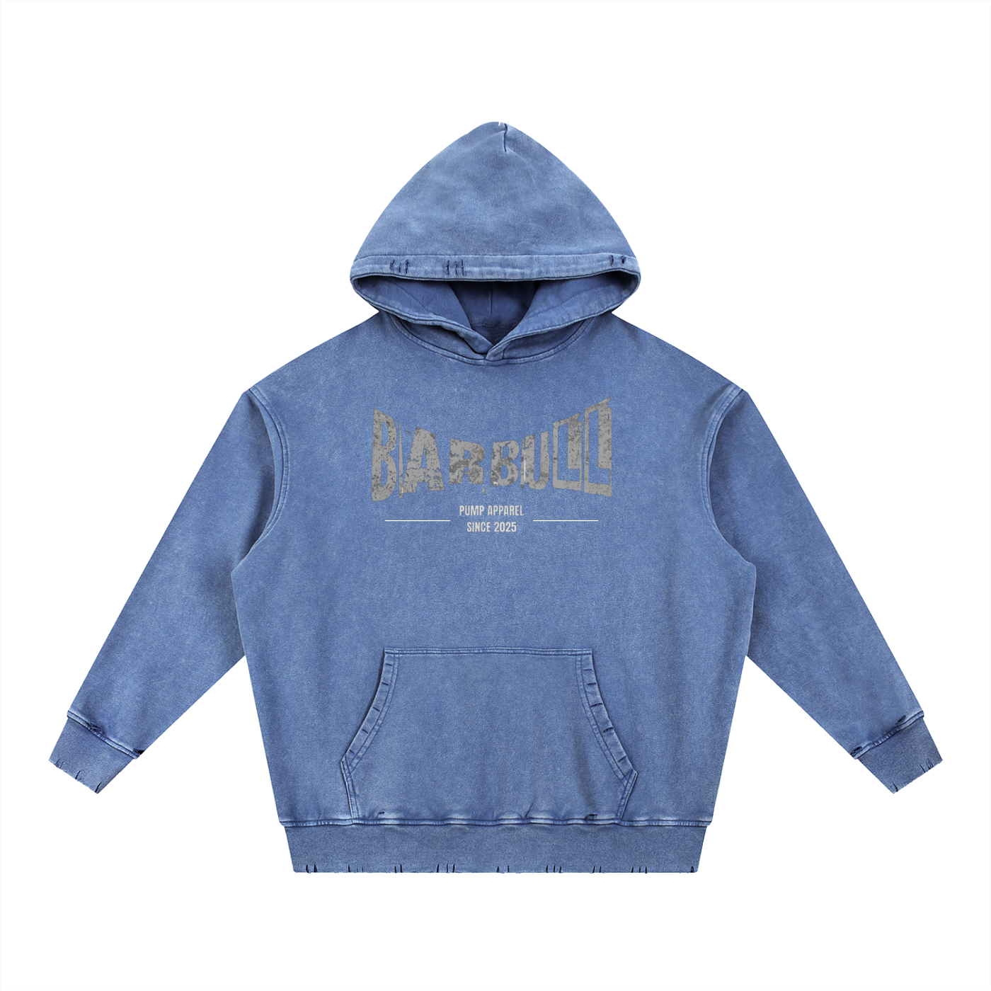 Snow Wash Hand-Frayed Heavyweight  Hoodie