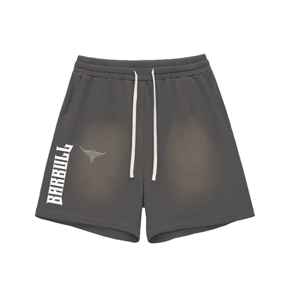 Sun Fade Raw Edge Cotton Shorts