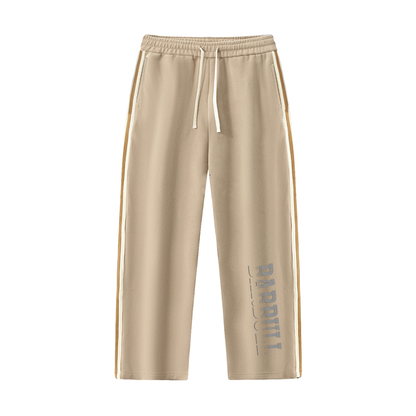 Contrast Side-Stripe Straight-Leg  Pants