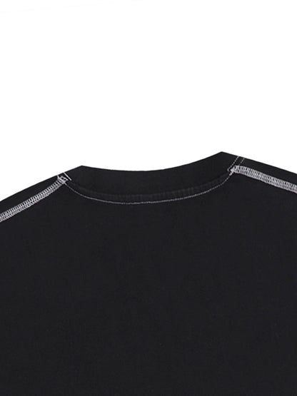 Streetwear Contrast-Stitched Cotton Pump Cover