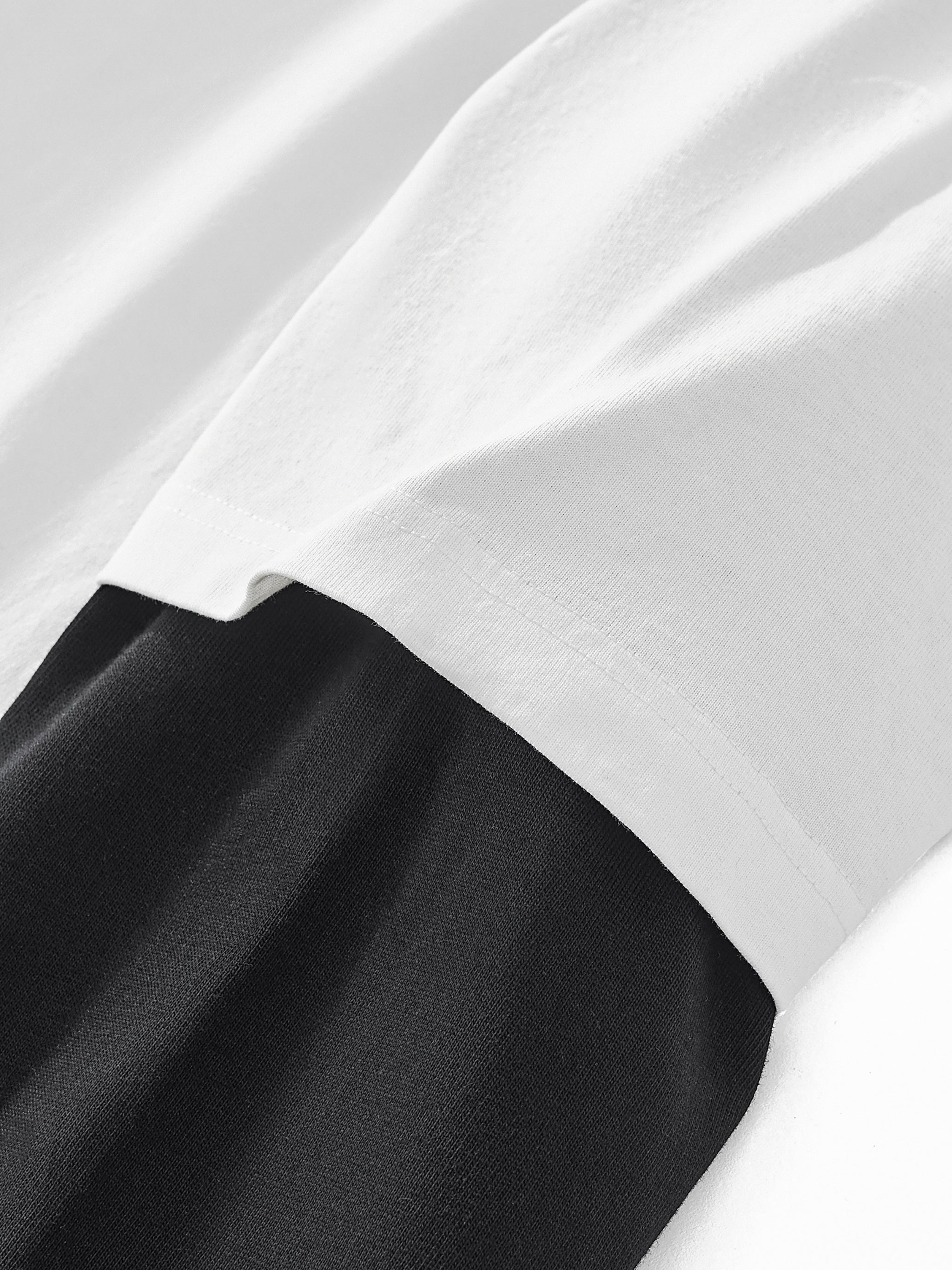 Layered Contrast Sleeve Cotton Pump Cover (SIZE UP)