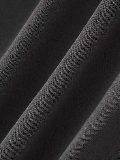 Boxy Half-Sleeve Raw-Edge T-Shirt