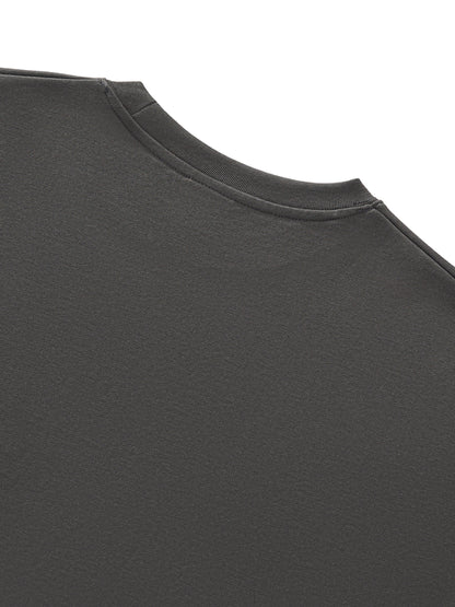 Boxy Half-Sleeve Raw-Edge T-Shirt
