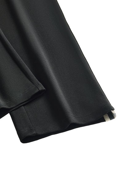 Contrast Side-Stripe Straight-Leg  Pants