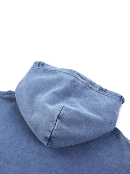 Snow Wash Hand-Frayed Heavyweight  Hoodie