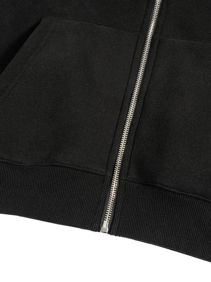 Fleece Zip-Up Boxy Hoodie