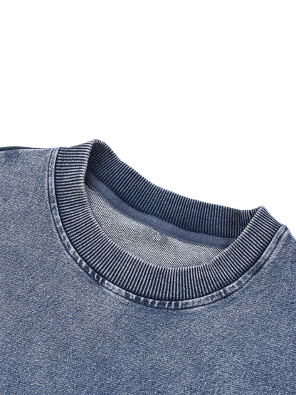 Snow Wash Oversized Crewneck Sweatshirt